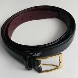 ⭐Brighton XL Black Leather Brass Buckle